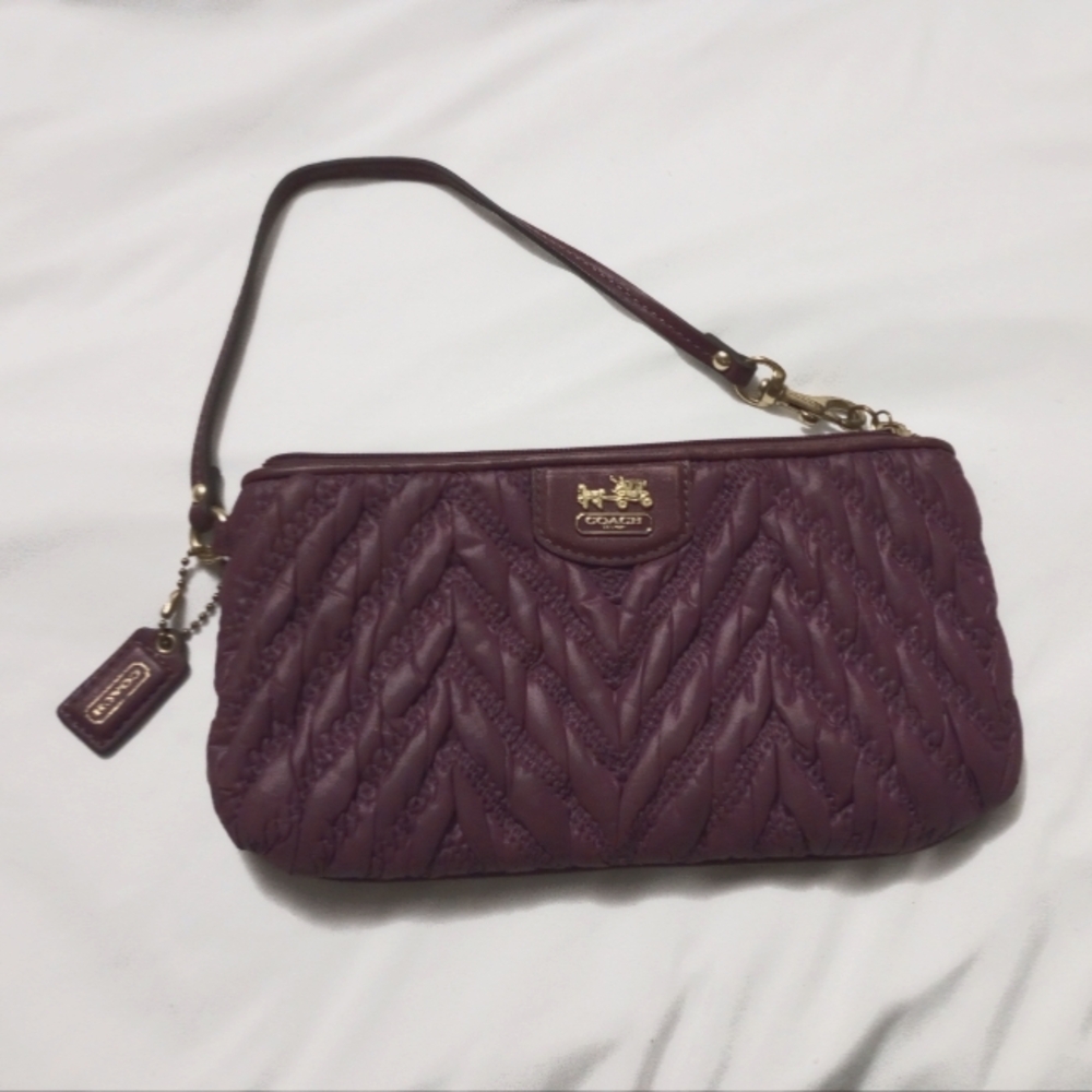 Coach Purple Quilted Women's wristlet